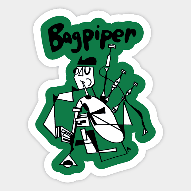 The Bagpiper (Male) by Pollux Sticker by WorldofPollux